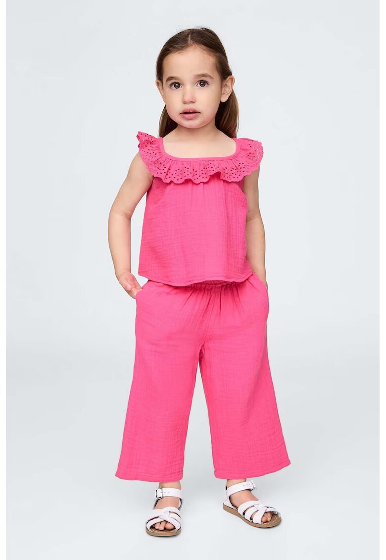 Gap Set de pantaloni si top de muselina - Fucsia