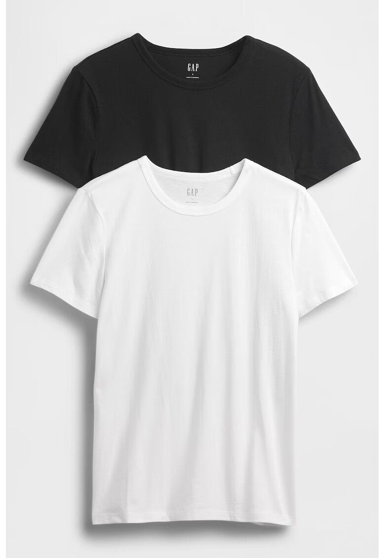 Gap Set de tricouri cu model uni - 2 piese - Alb/Negru