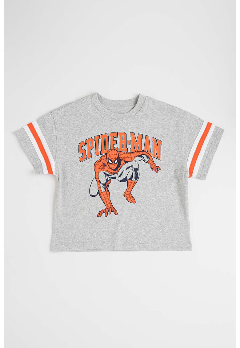 Gap Tricou cu imprimeu Marvel - Rosu/Gri melange