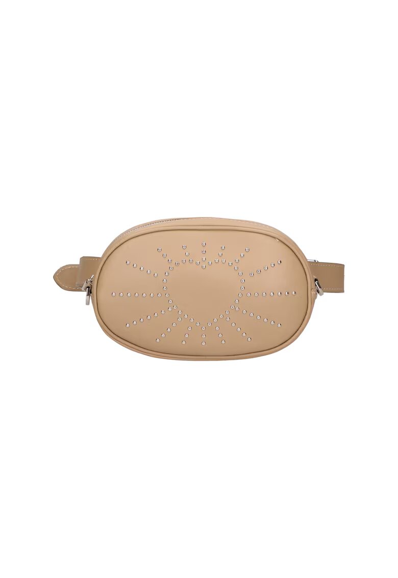 Gave Lux Borseta de piele cu tinte - Maro taupe