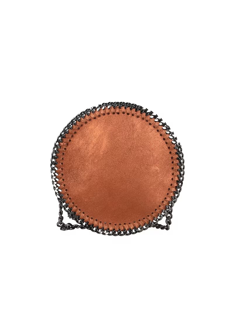 Gave Lux Geanta crossbody cu insertii lant - Maro cognac