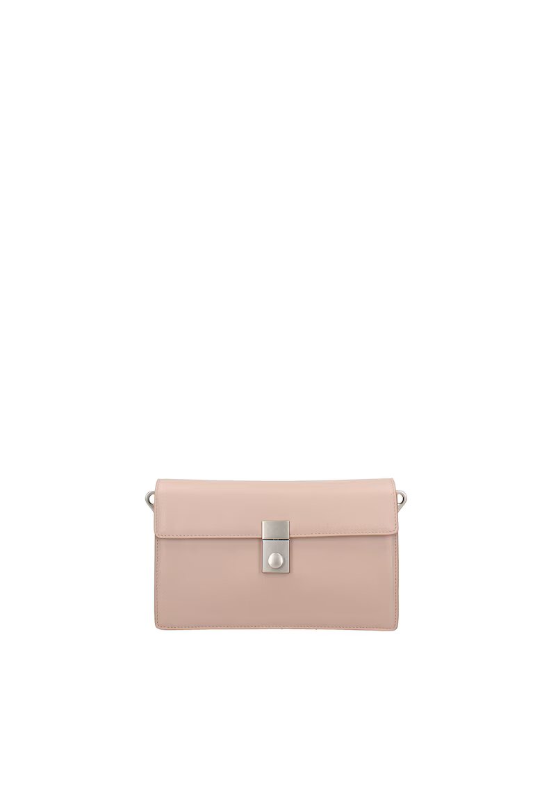 Gave Lux Geanta crossbody de piele cu clapa si bareta detasabila Valoria - Roz pal