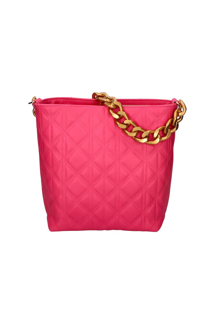 Gave Lux Geanta crossbody de piele cu garnituri cusute - Fucsia