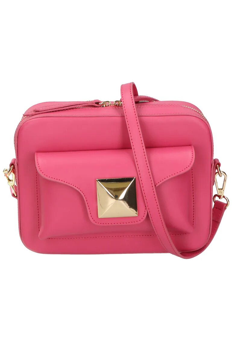 Gave Lux Geanta din piele cu bareta de umar si aplicatie metalica 24879 - Fucsia