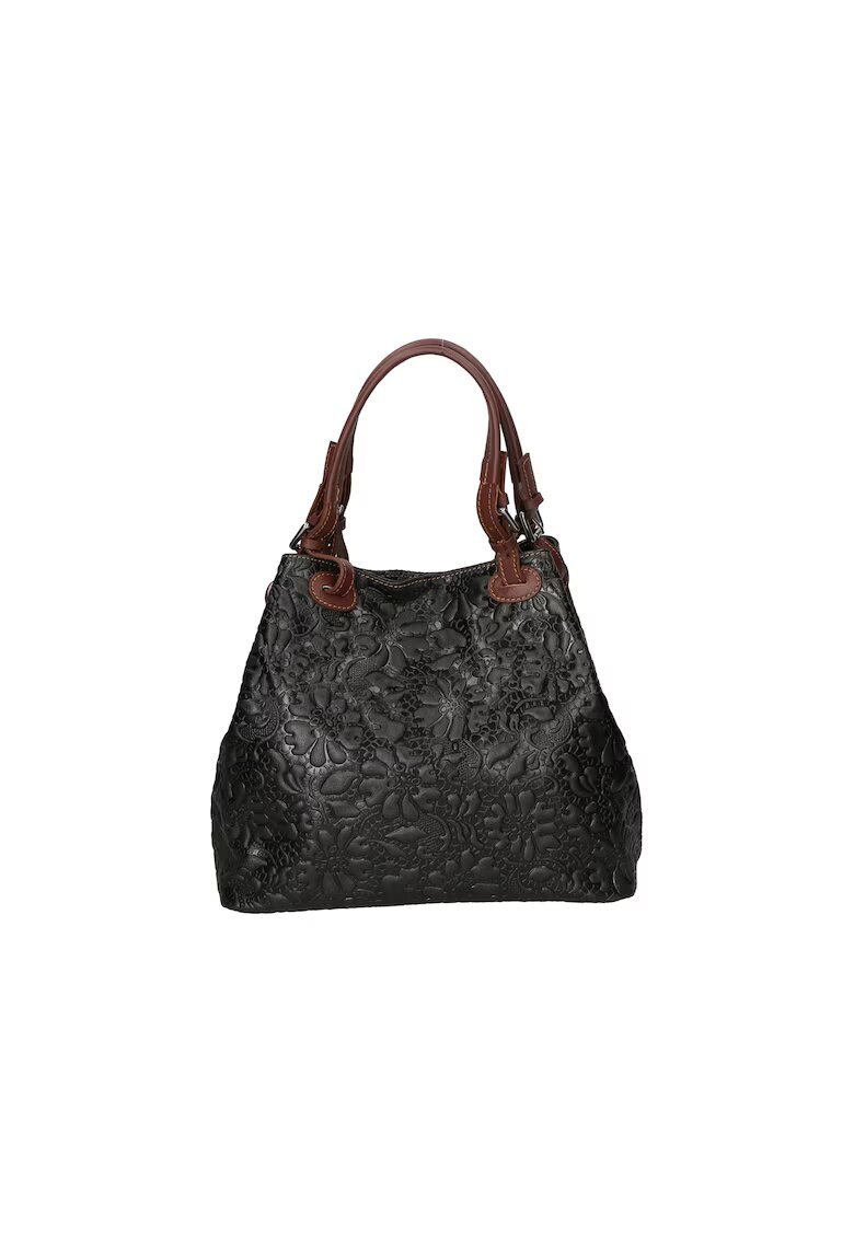 Gave Lux Geanta hobo cu model floral in relief - Negru