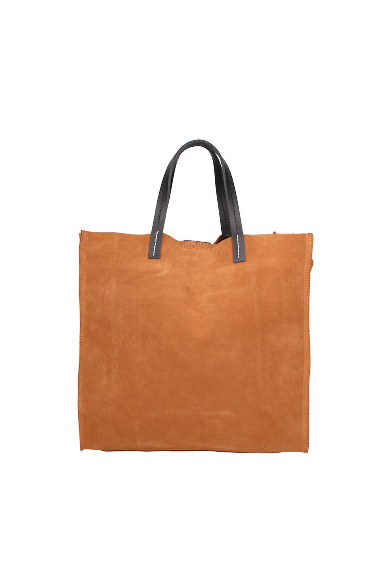 Gave Lux Geanta tote din piele intoarsa cu etui detasabil Novara Lux - Portocaliu persan