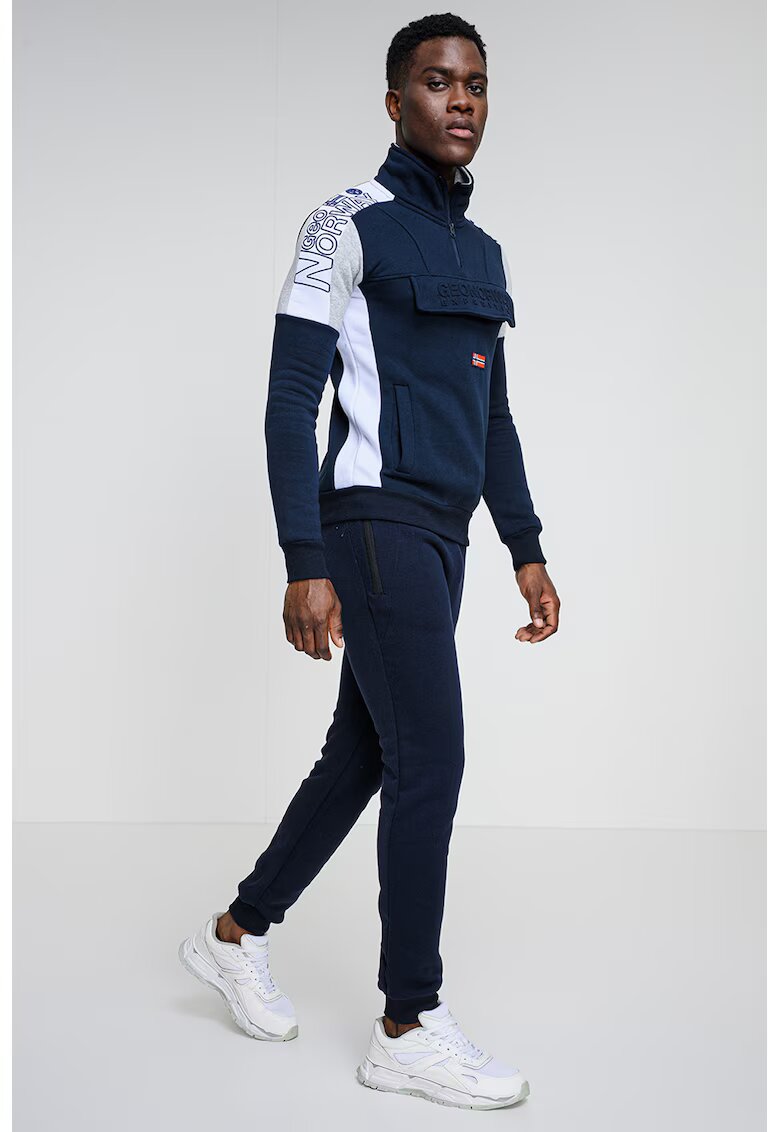 Geo Norway Bluza de trening cu logo Fagostino - Alb/Gri melange/Bleumarin