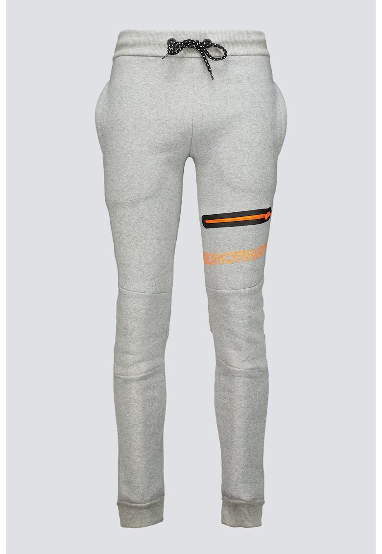 Geo Norway Pantaloni de trening cu logo Moltan - Gri deschis/Portocaliu mandarina