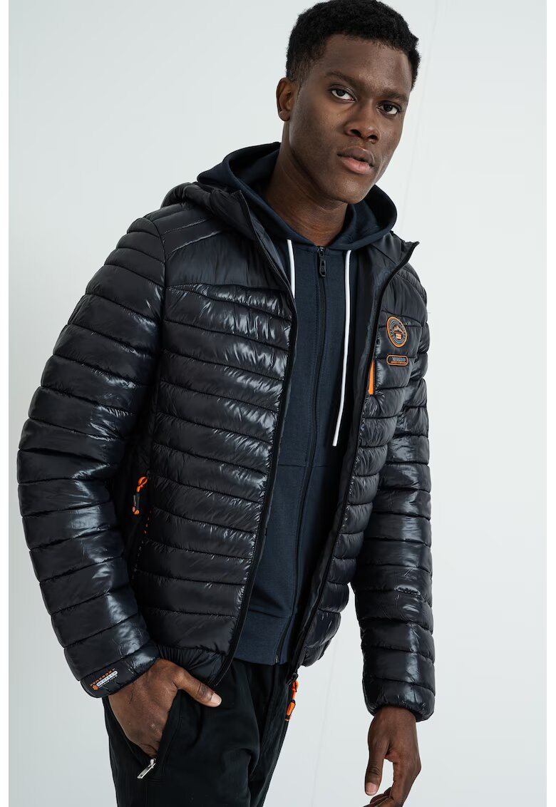 Geographical Norway Geaca cu buzunare cu fermoar Briout - Negru/Portocaliu mandarina