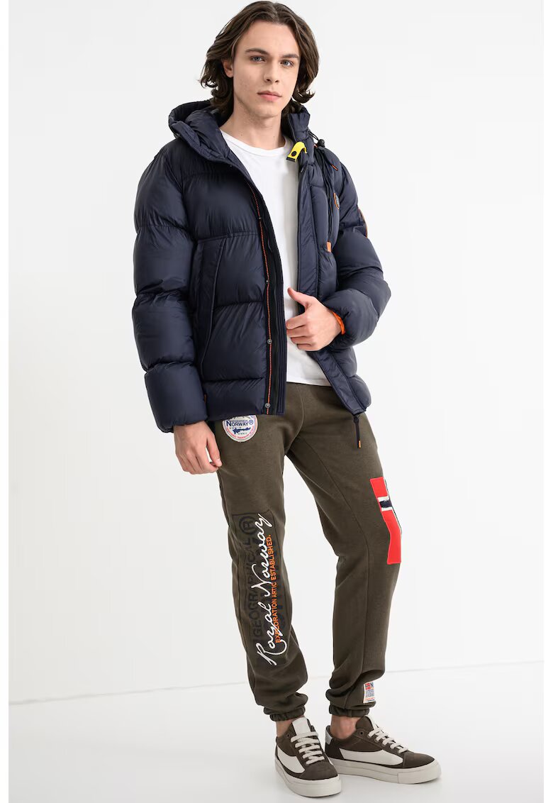 Geographical Norway Geaca cu fermoar si gluga Bodir - Portocaliu/Bleumarin