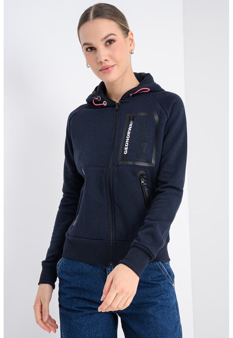 Geographical Norway Hanorac cu fermoar Fiona - Albastru ultramarin