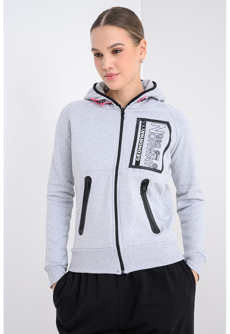 Geographical Norway Hanorac cu fermoar Fiona - Gri deschis melange