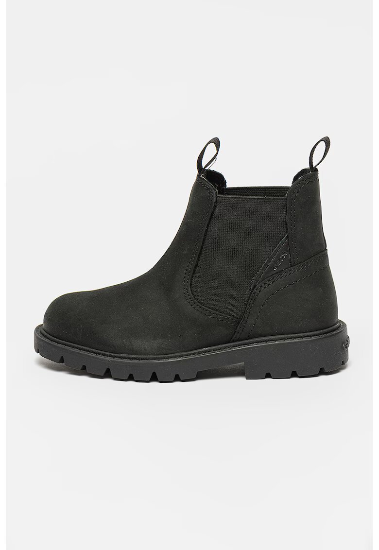 Geox Ghete Chelsea din piele nabuc Shaylax - Negru stins