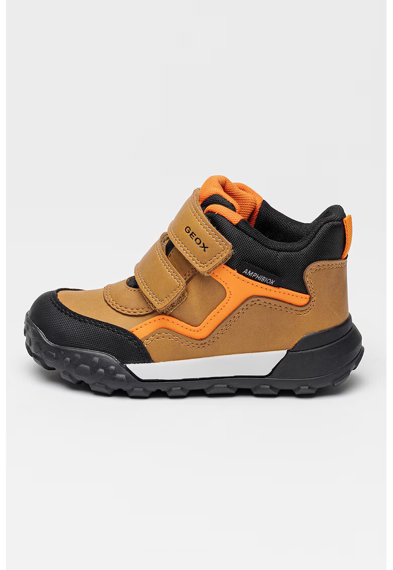 Geox Ghete cu banda velcro dubla - Negru/Maro/Portocaliu