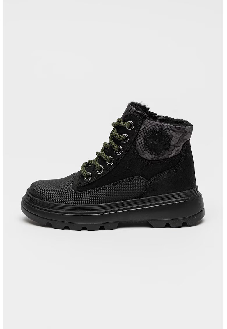 Geox Ghete de piele cu fermoar - Negru