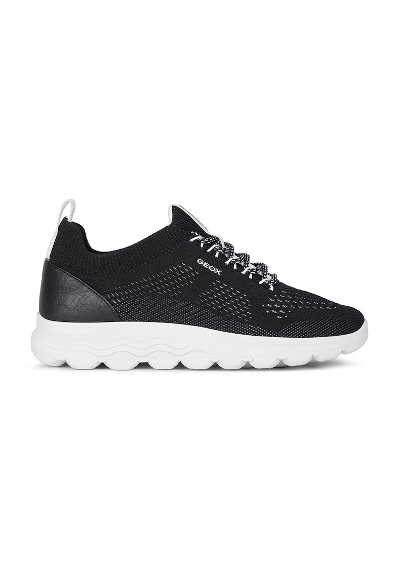 Geox Pantofi sport din plasa tricotata cu detaliu de piele - Negru stins