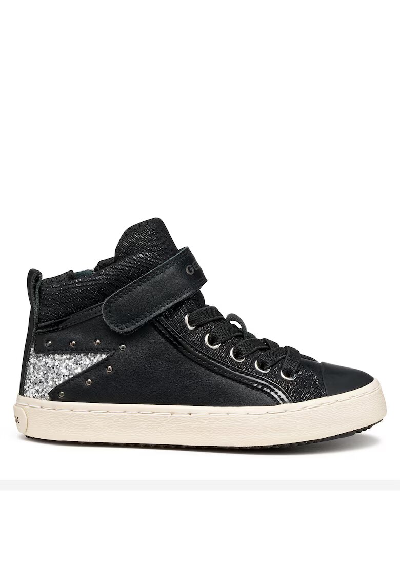 Geox Tenisi Fete - J Kalispera - negru/argintiu - material textil - sintetic