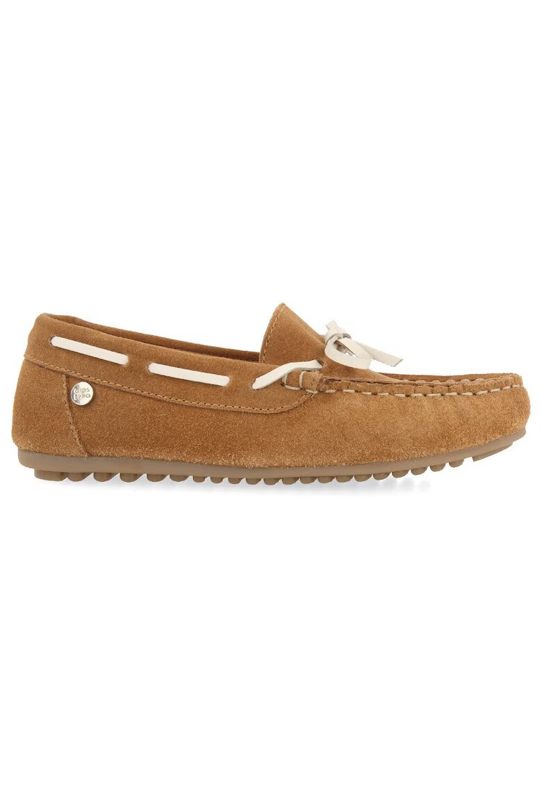 Gioseppo Pantofi boat din piele intoarsa cu detalii contrastante ASBURY 28329 - Maro nisip