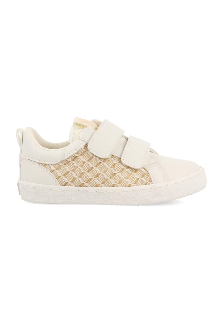 Gioseppo Pantofi sport de piele ecologica si material textil cu velcro - Alb/Bej