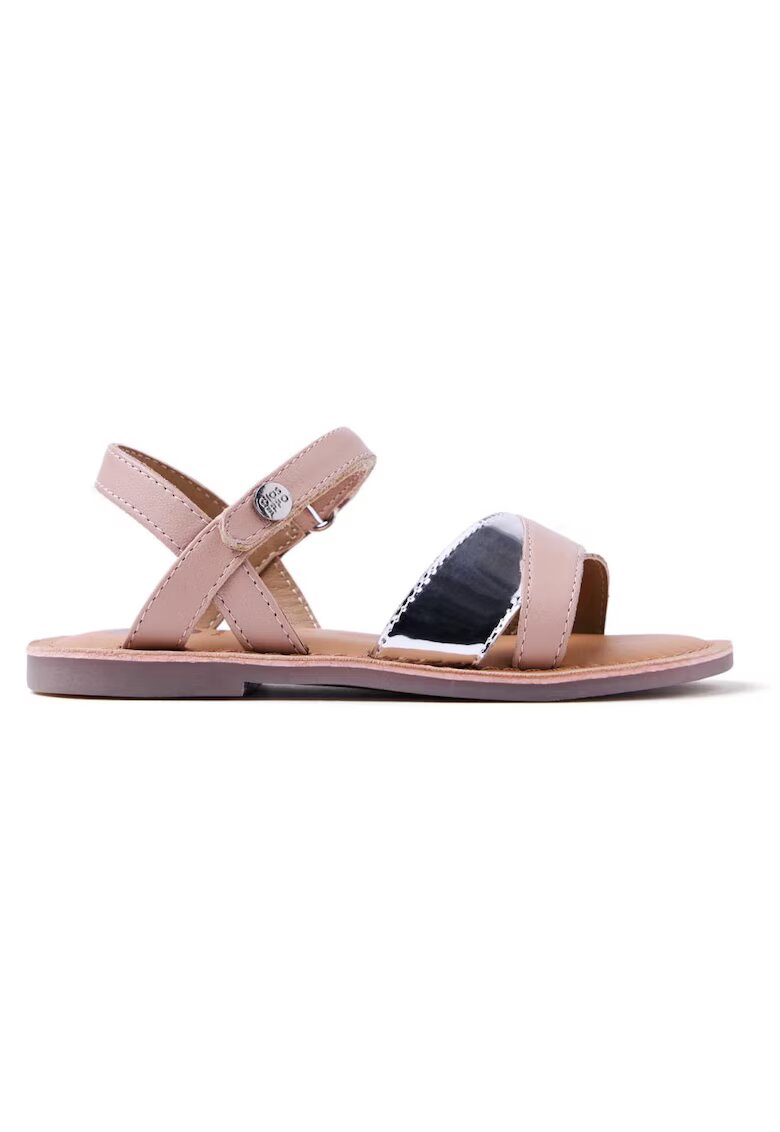 Gioseppo Sandale din piele cu bareta cu aspect metalizat - Roz pastel