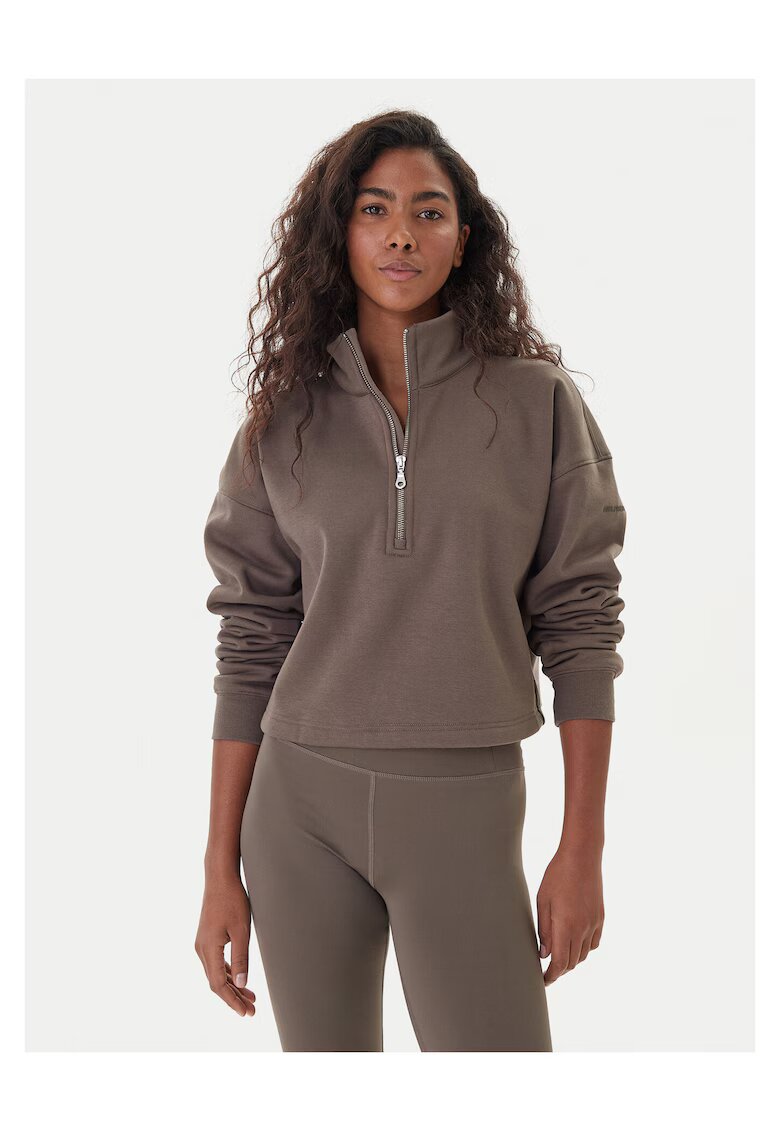 Girlfriend Collective Hanorac dama bej inchis - material confortabil