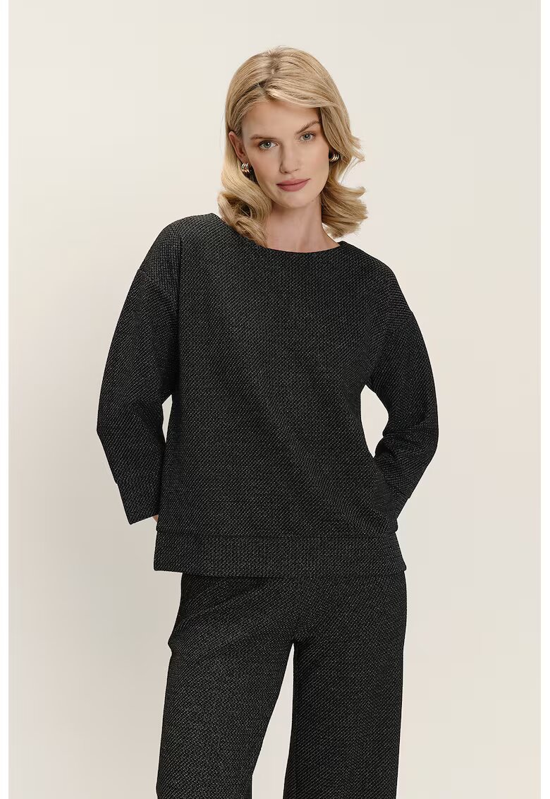 GreenPoint Bluza de trening cu maneci trei sferturi - Negru
