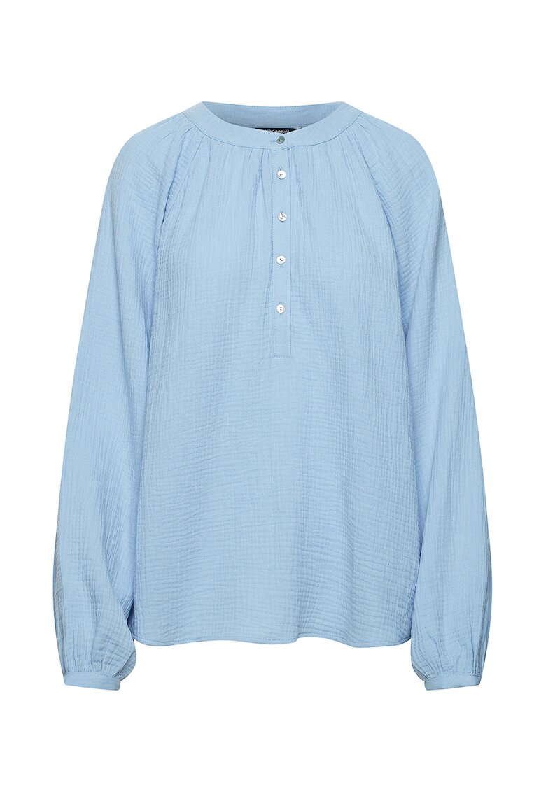 GreenPoint Bluza-tunica cu maneci cazute - Albastru deschis