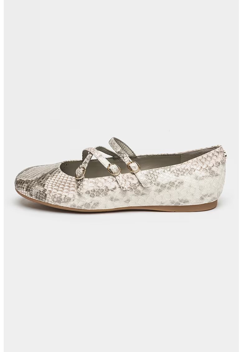 Guess Balerini de piele ecologica Kaldra - Gri/Crem