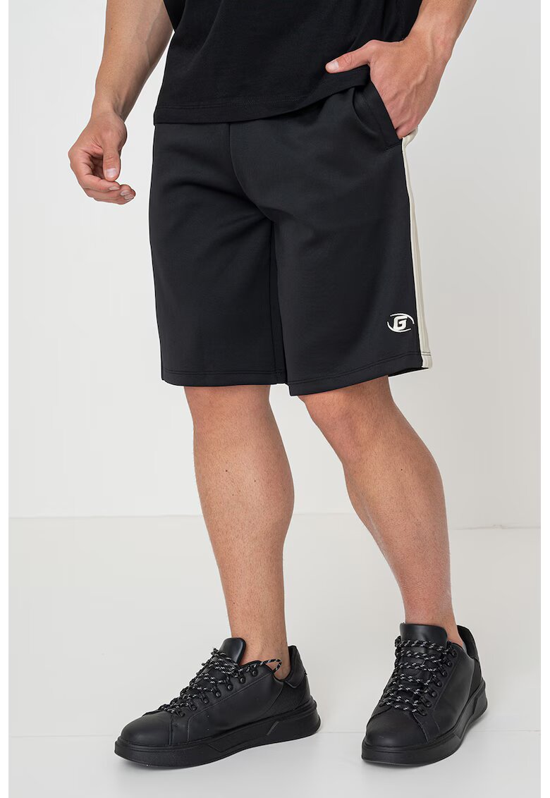 Guess Bermude cu croiala ampla pentru fitness - Negru/Verde pal