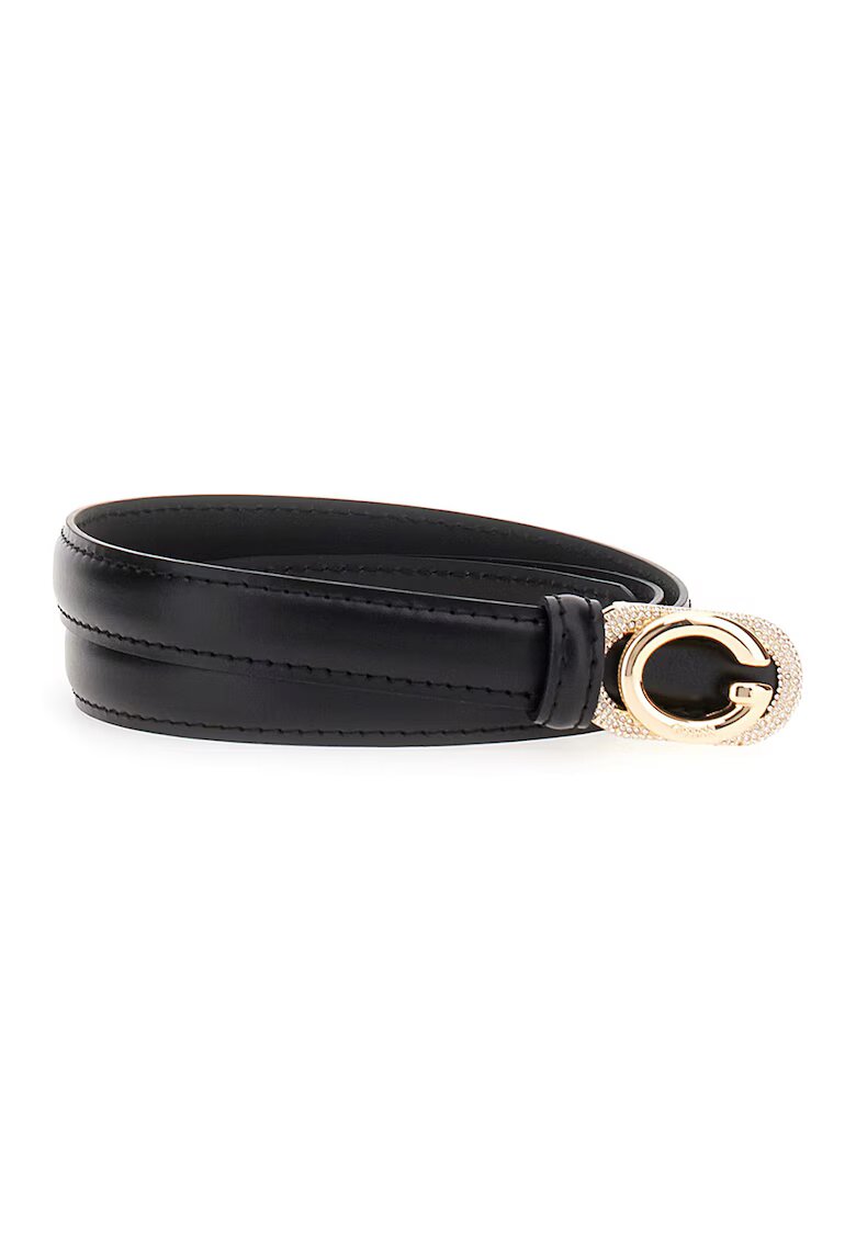 Guess Blugi skinny cu catarama cu logo - Negru