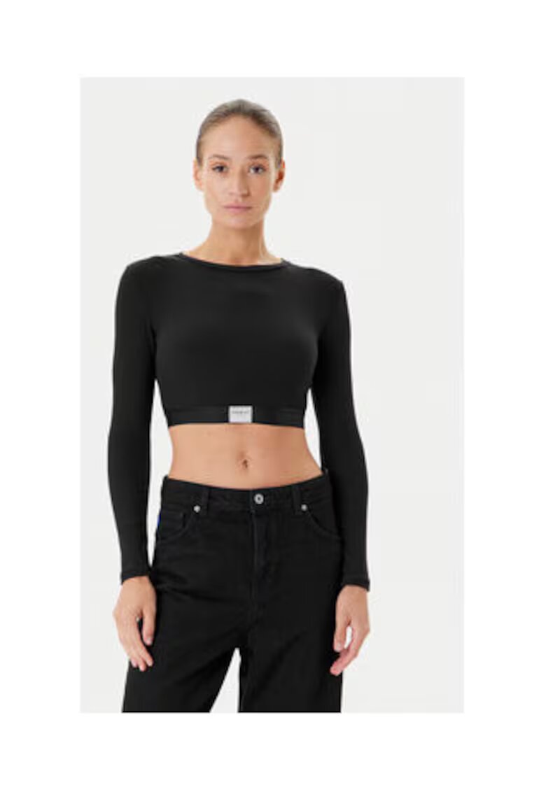Guess Bluza crop cu maneci lungi