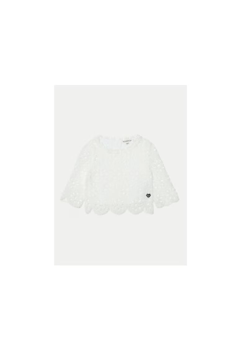 Guess Bluza cu maneca trei sferturi brodata
