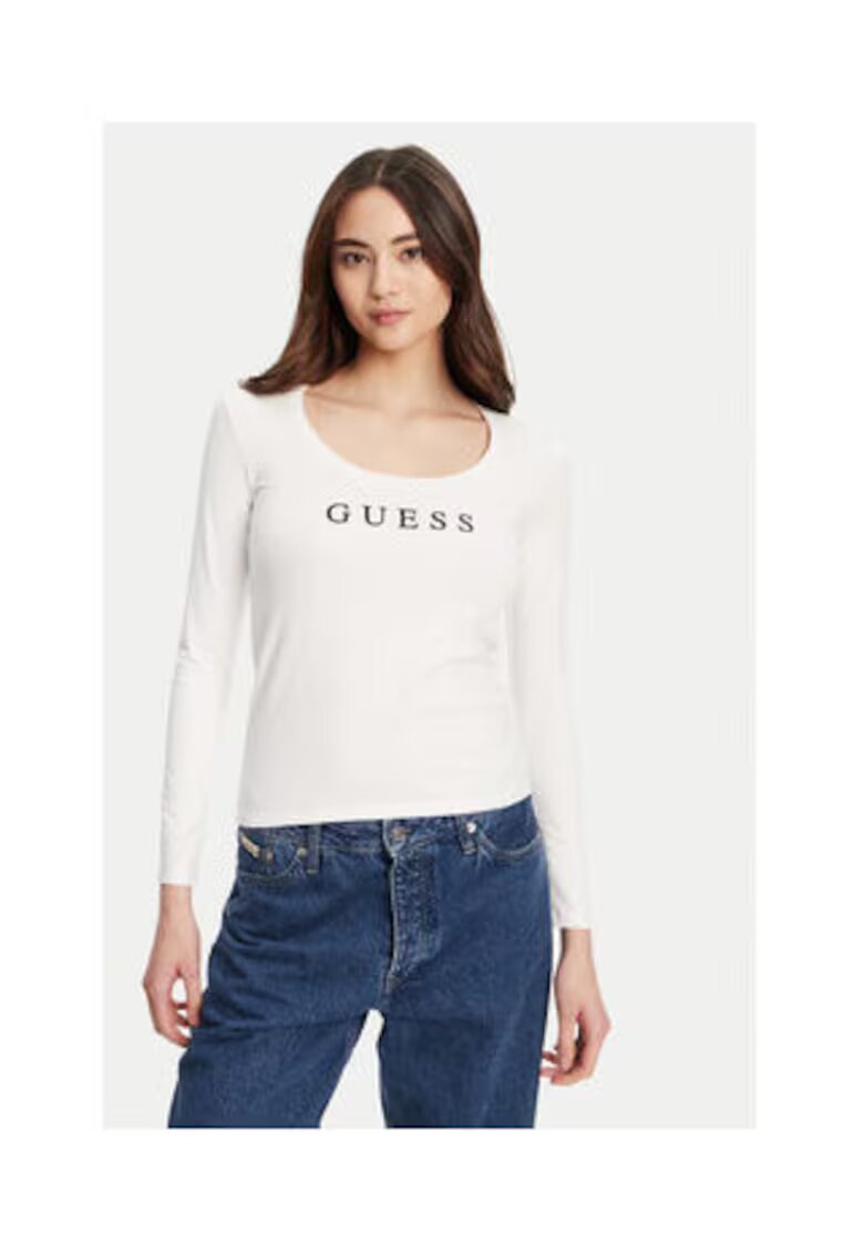 Guess Bluza cu maneci lungi si text