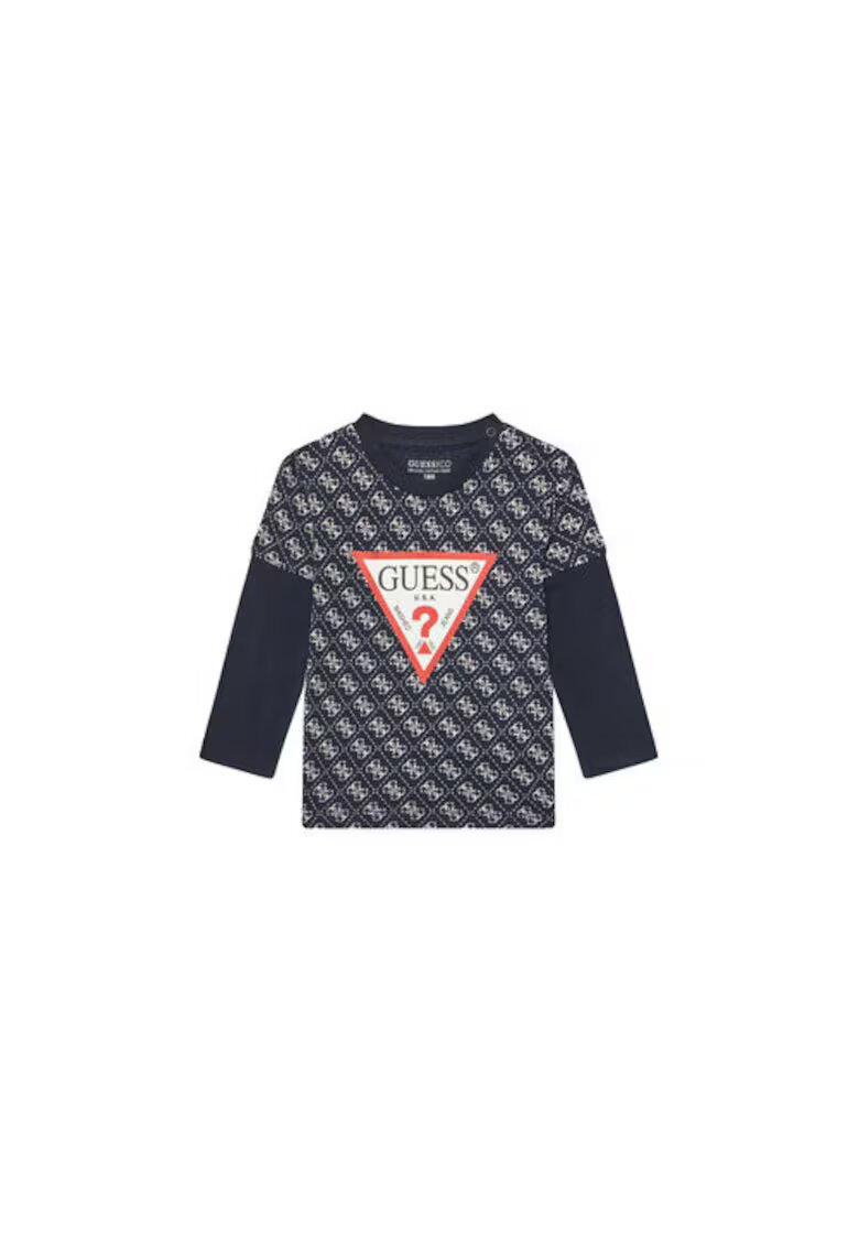 Guess Bluza cu model si maneci lungi