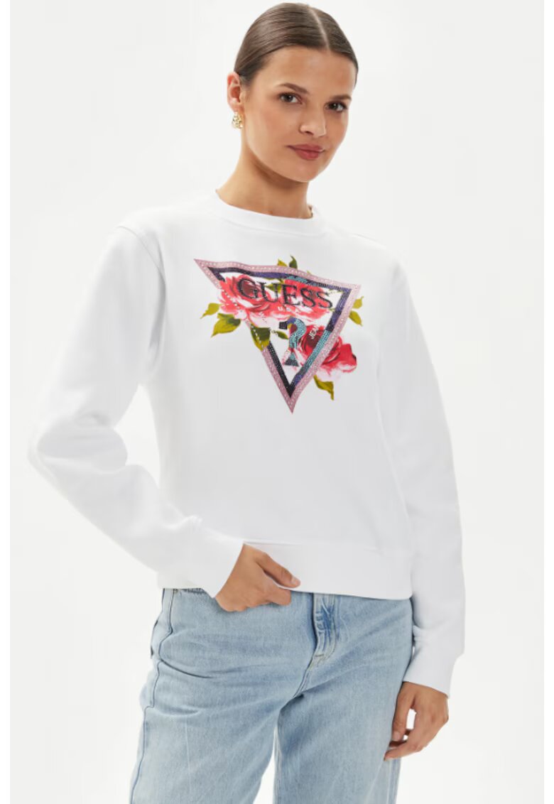 Guess Bluza dama Bumbac - Alb - Alb