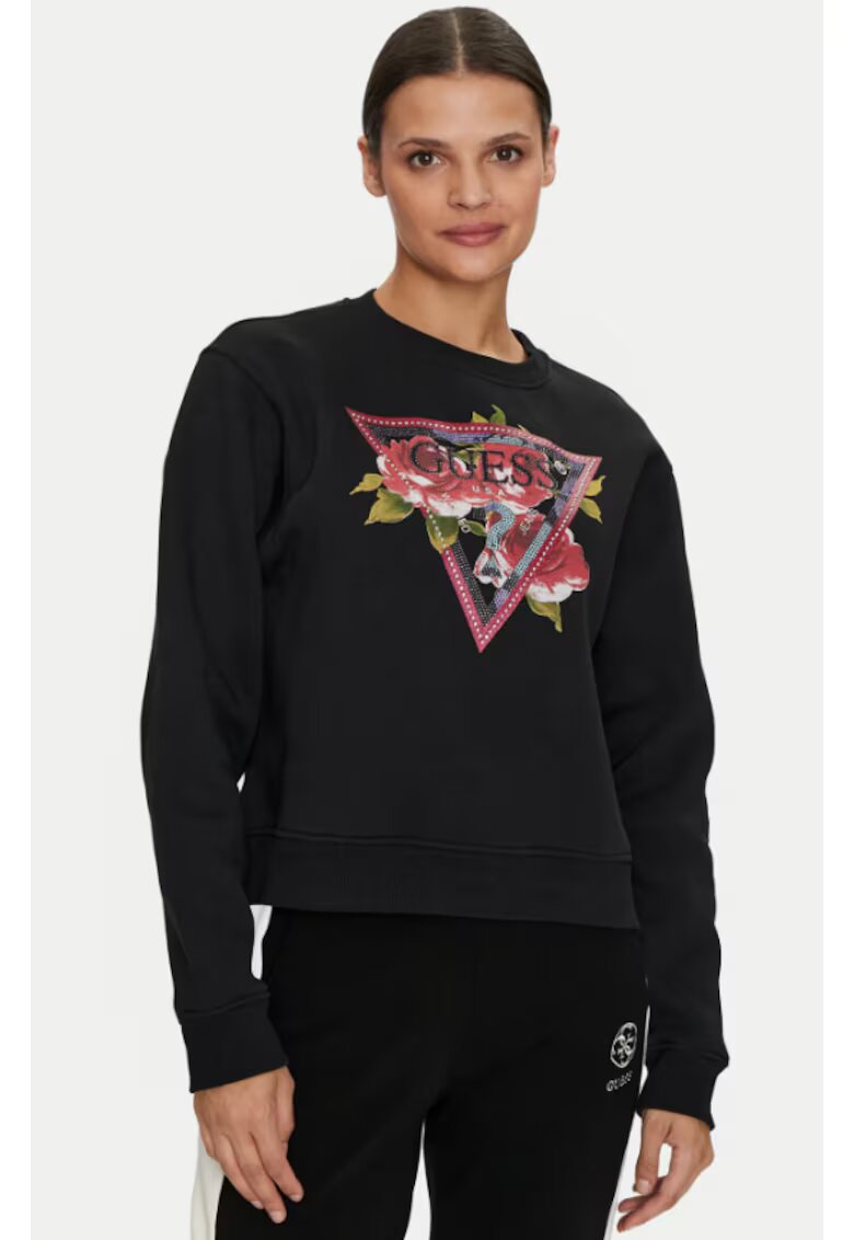 Guess Bluza dama - Bumbac - Negru - Negru