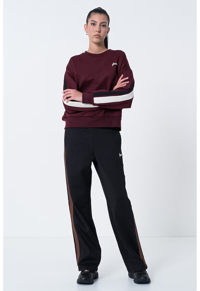 Guess Bluza de trening cu insertii contrastante - Violet tyrian