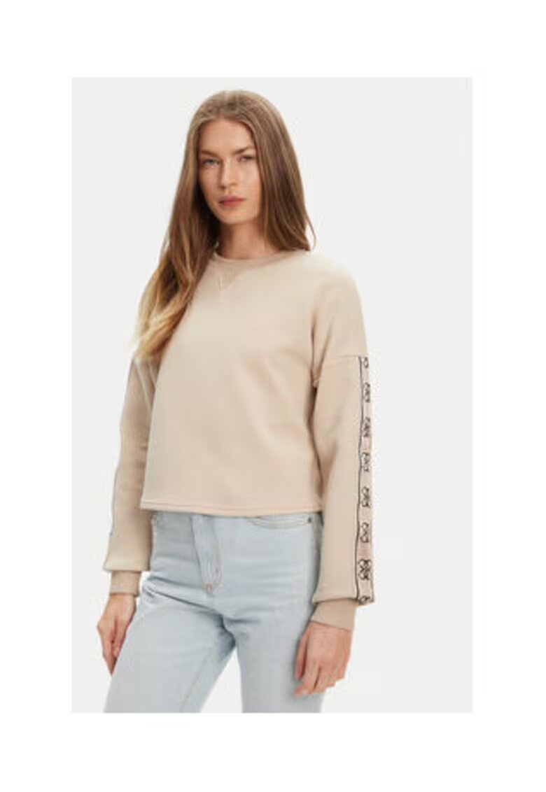 Guess Bluza de trening din amestec de bumbac cu banda logo pe maneci