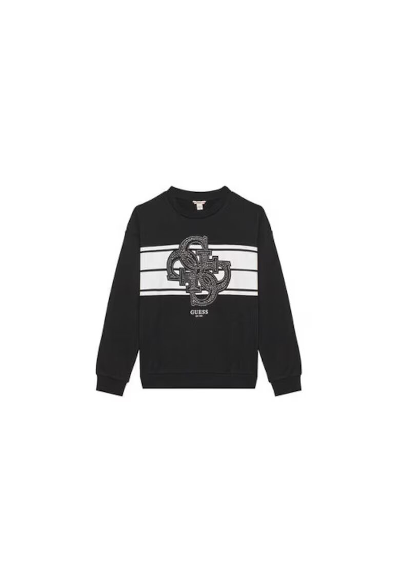 Guess Bluza de trening din bumbac cu aplicatie logo din strasuri