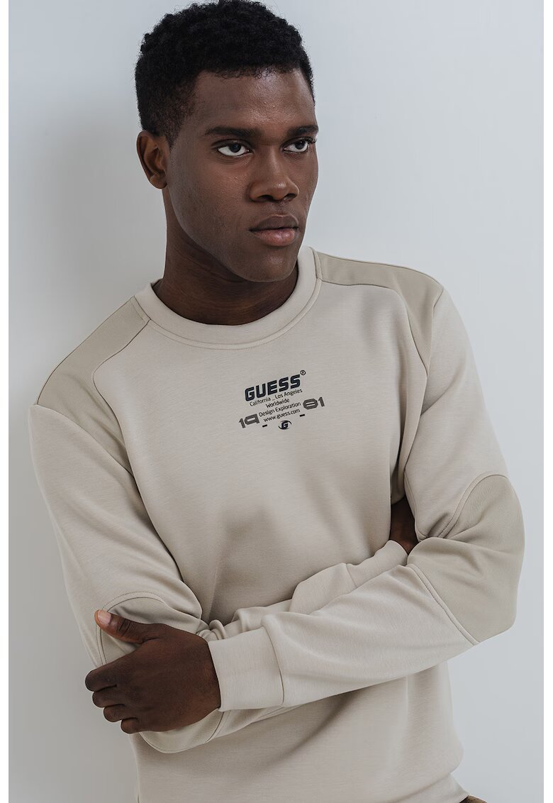 Guess Bluza de trening slim fit cu logo - Grej