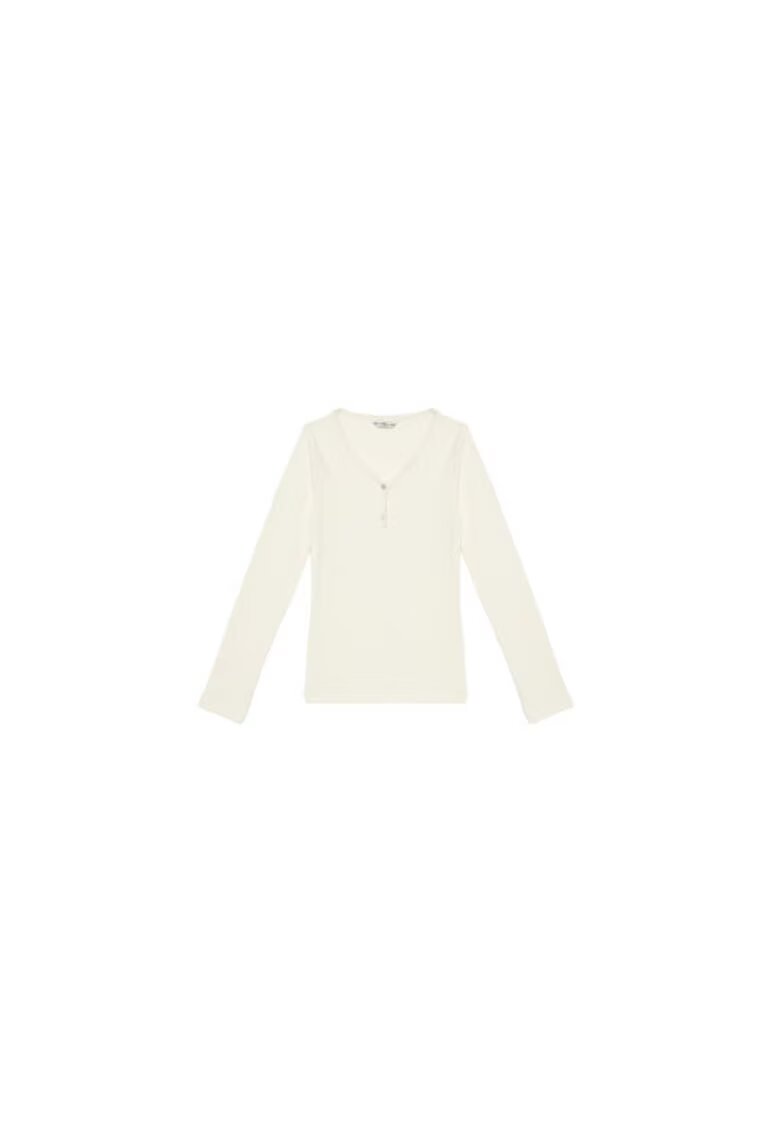 Guess Bluza din viscoza cu decolteu in V si nasturi