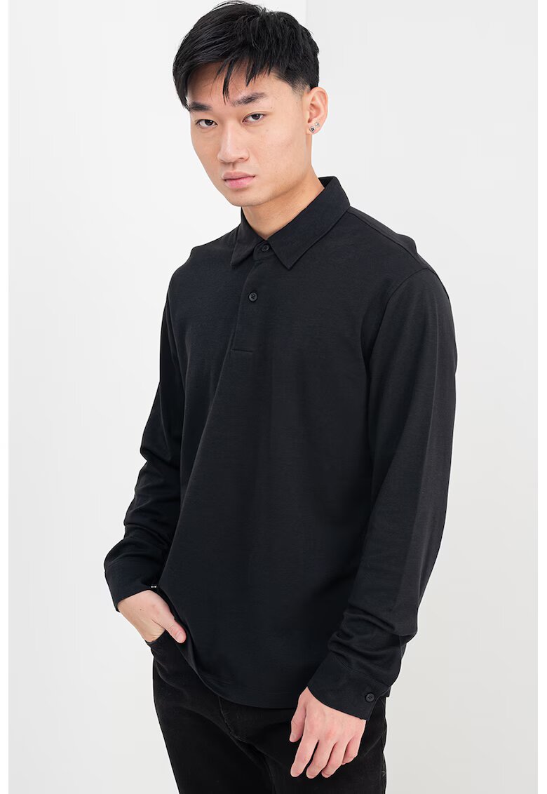Guess Bluza polo regular fit - Negru