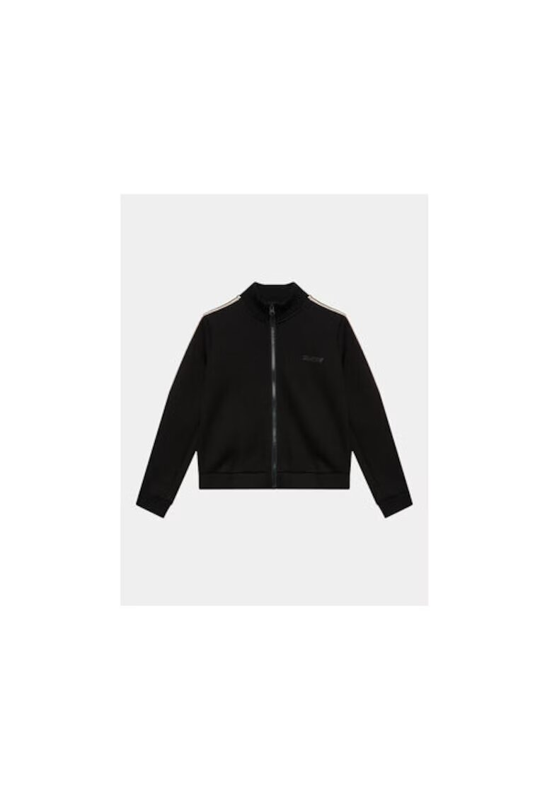 Guess Bluza sport cu logo si fermoar