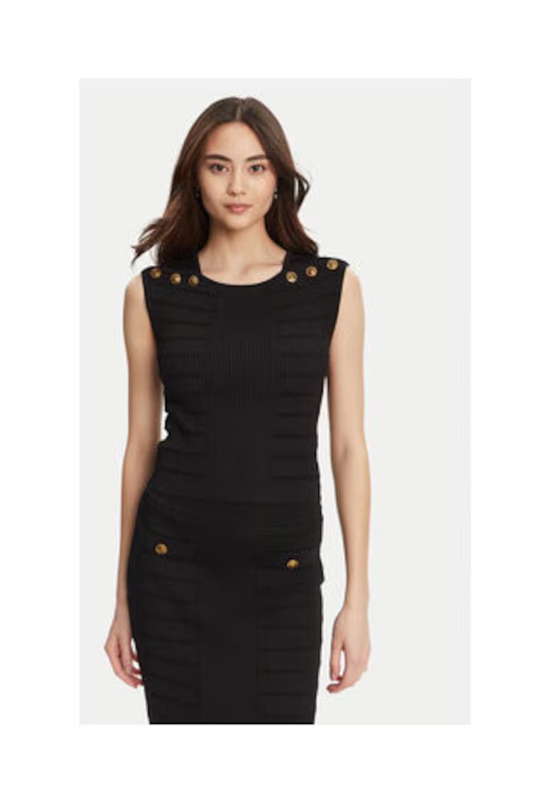 Guess Bluza texturata cu nasturi decorativi