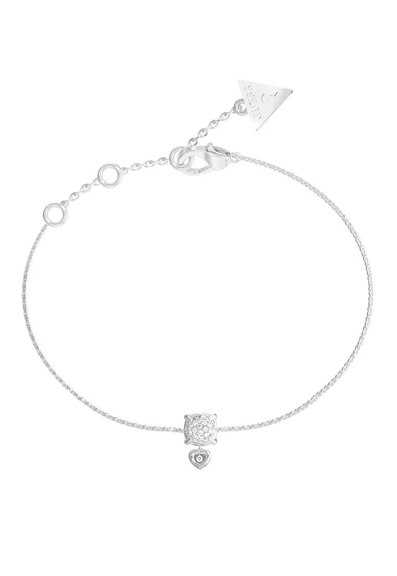 Guess Bratara din otel inoxidabil cu talisman - Argintiu