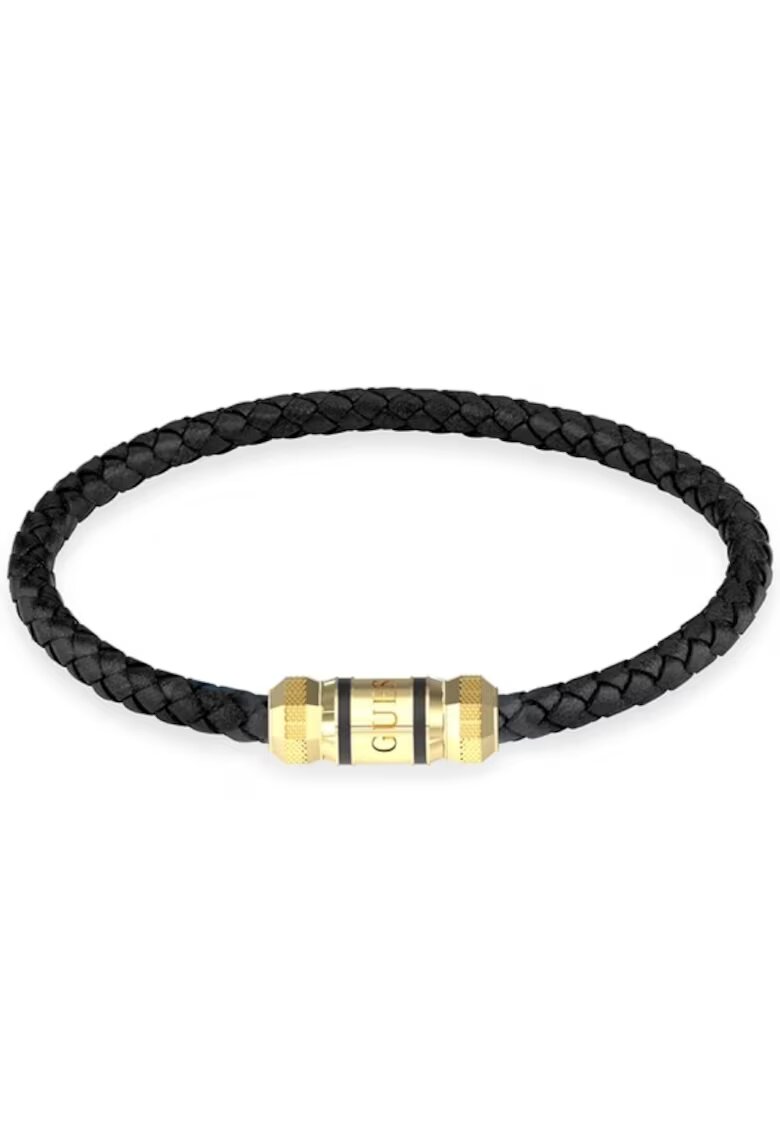 Guess Bratara Exagon piele JUMB05094JWYGBK - Auriu - Negru