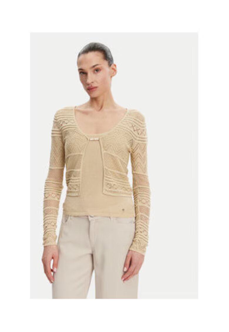 Guess Cardigan cu maneci lungi si decolteu rotund