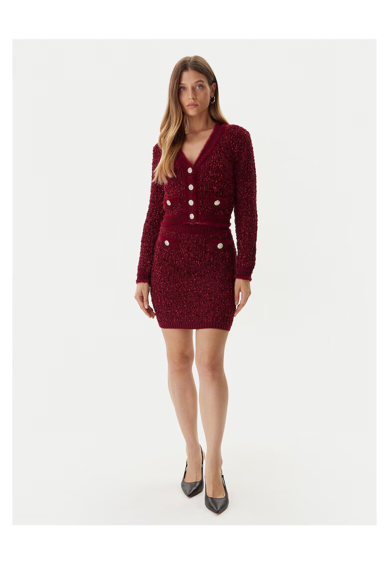 Guess Cardigan dama rosu - pulover tricotat