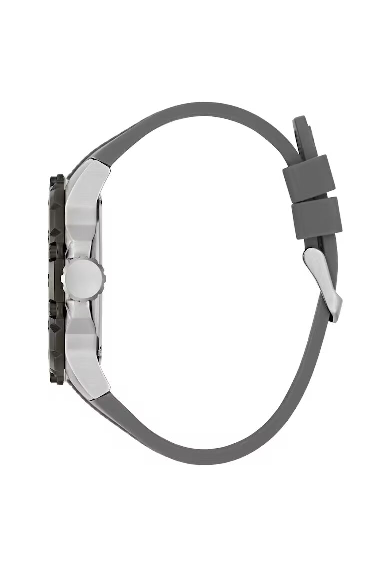 Guess Ceas barbatesc CONTENDER - Quartz - curea silicon gri - rezistenta apa 5 ATM - 46mm