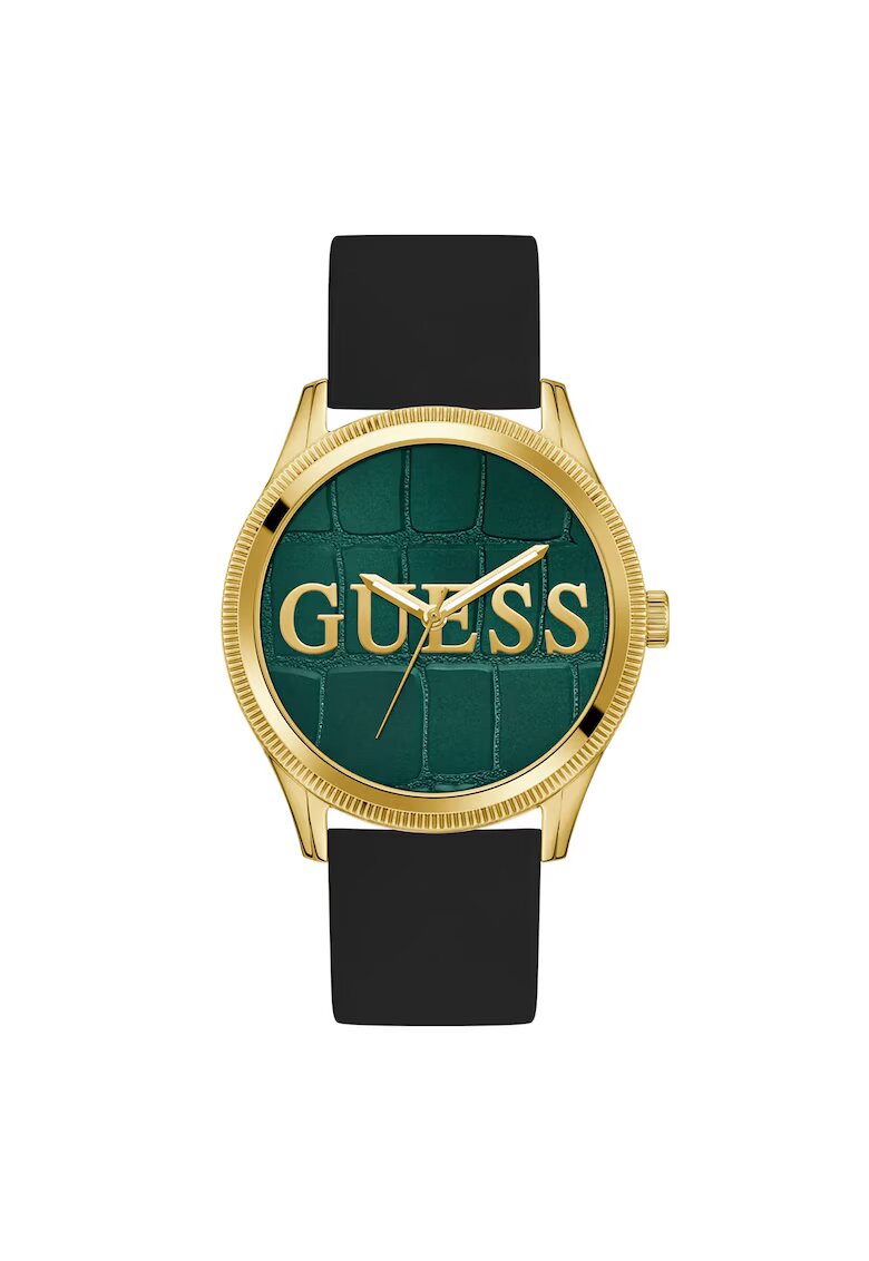 Guess Ceas barbatesc GW0887G2 - 44mm - curea silicon - carcasa otel - rezistent la apa 3 ATM - negru - auriu
